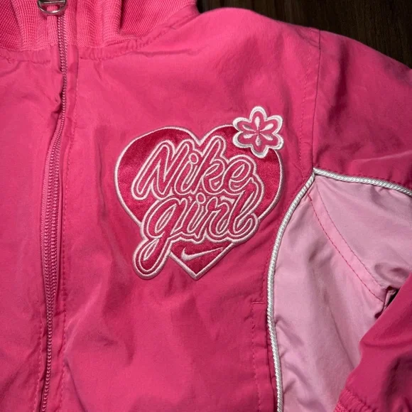 Nike Girl Full Zip Track Jacket Hot Pink Cute Athleisure Girls 6 - Picture 2 of 7